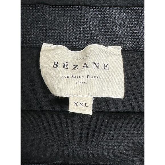 Sezane Skirt Women 2XL Black Calvi Mini Wrap Pull On Stretch Classic Comfortable - Picture 3 of 6